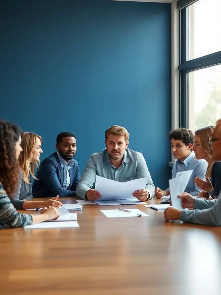 A small business owner confidently presenting a financial report to their team, showcasing the impact of effective financial planning.