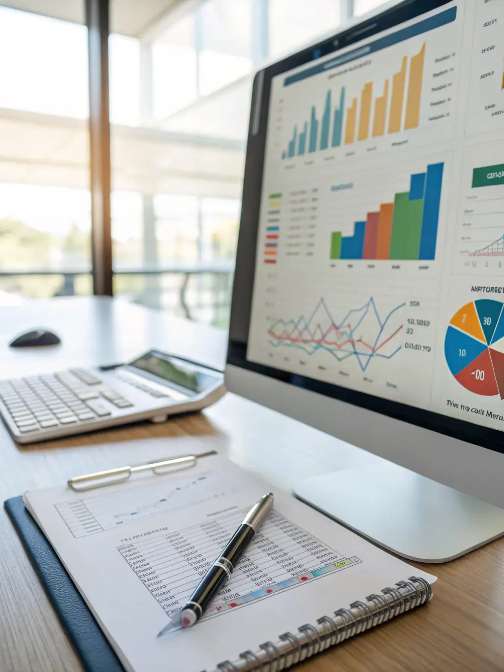 A digital dashboard displaying various financial metrics and charts, illustrating the use of financial tools for small business management.