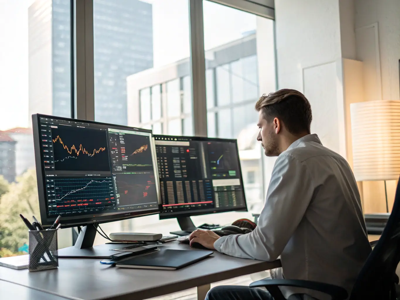An image of a financial analyst reviewing investment charts and graphs, illustrating the strategic approach to investment planning.